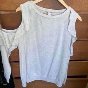 Open shoulder maternity sweatshirt